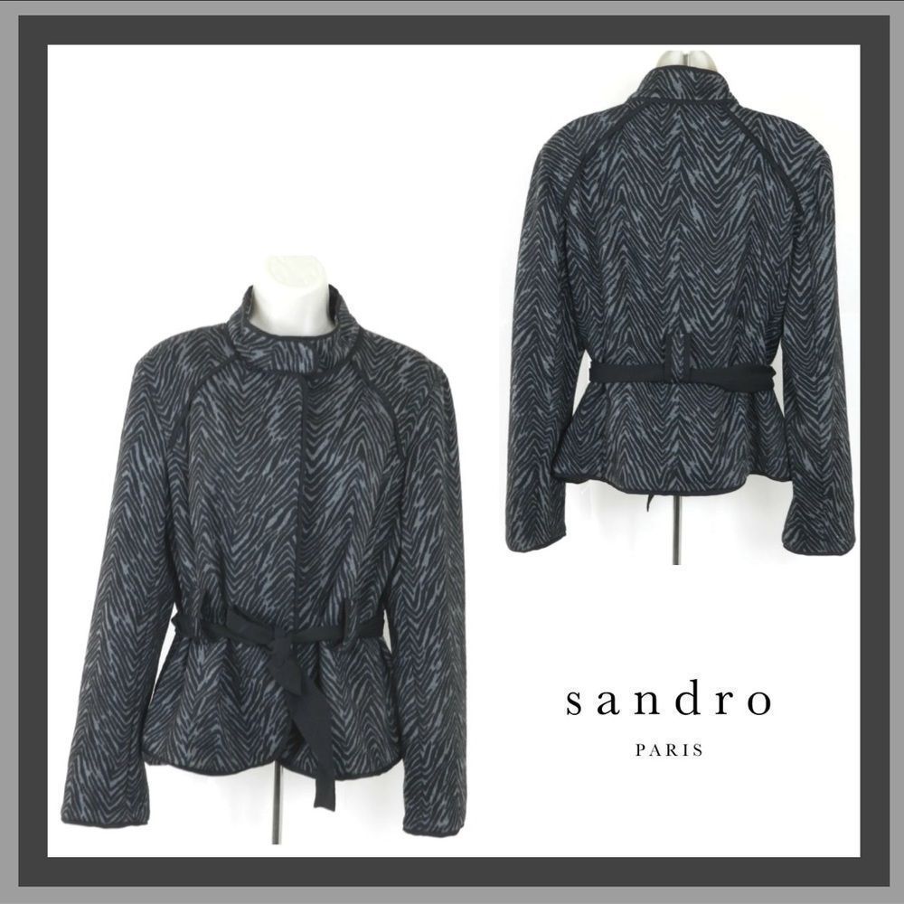 Sandro Sportswear Zebra 🦓 Print Belted Jacket Size M
